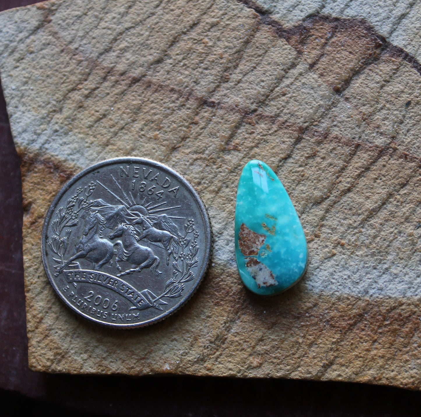 4 carat blue Stone Mountain Turquoise cabochon