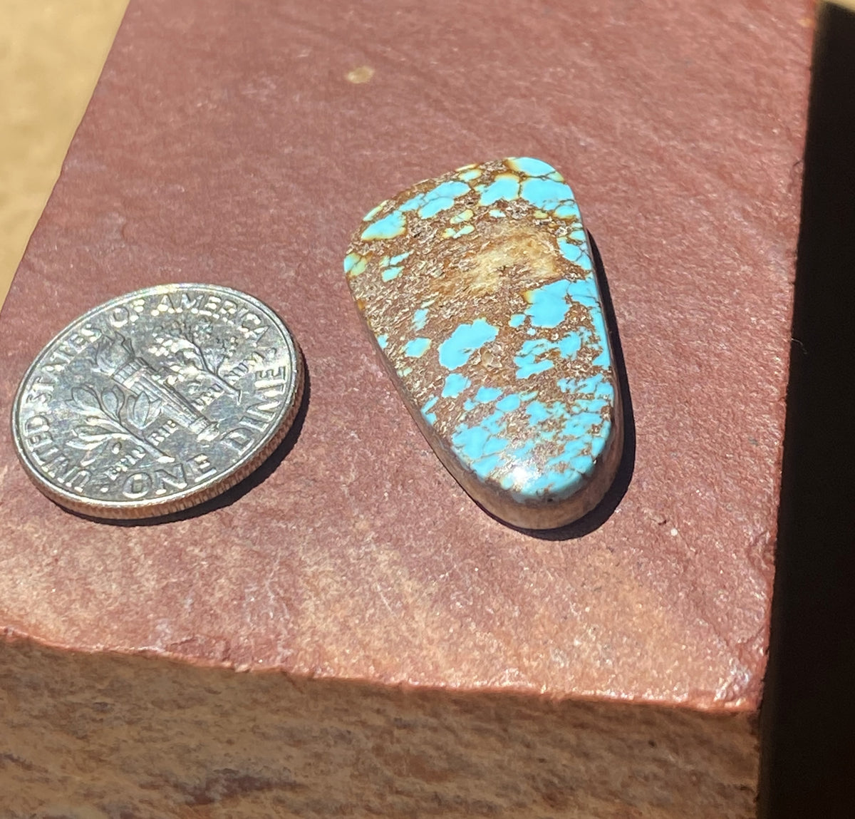 16 carats natural blue Stone Mountain Turquoise cabochon with red matrix