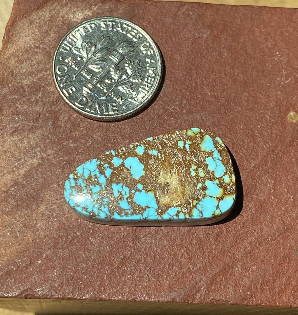 16 carats natural blue Stone Mountain Turquoise cabochon with red matrix