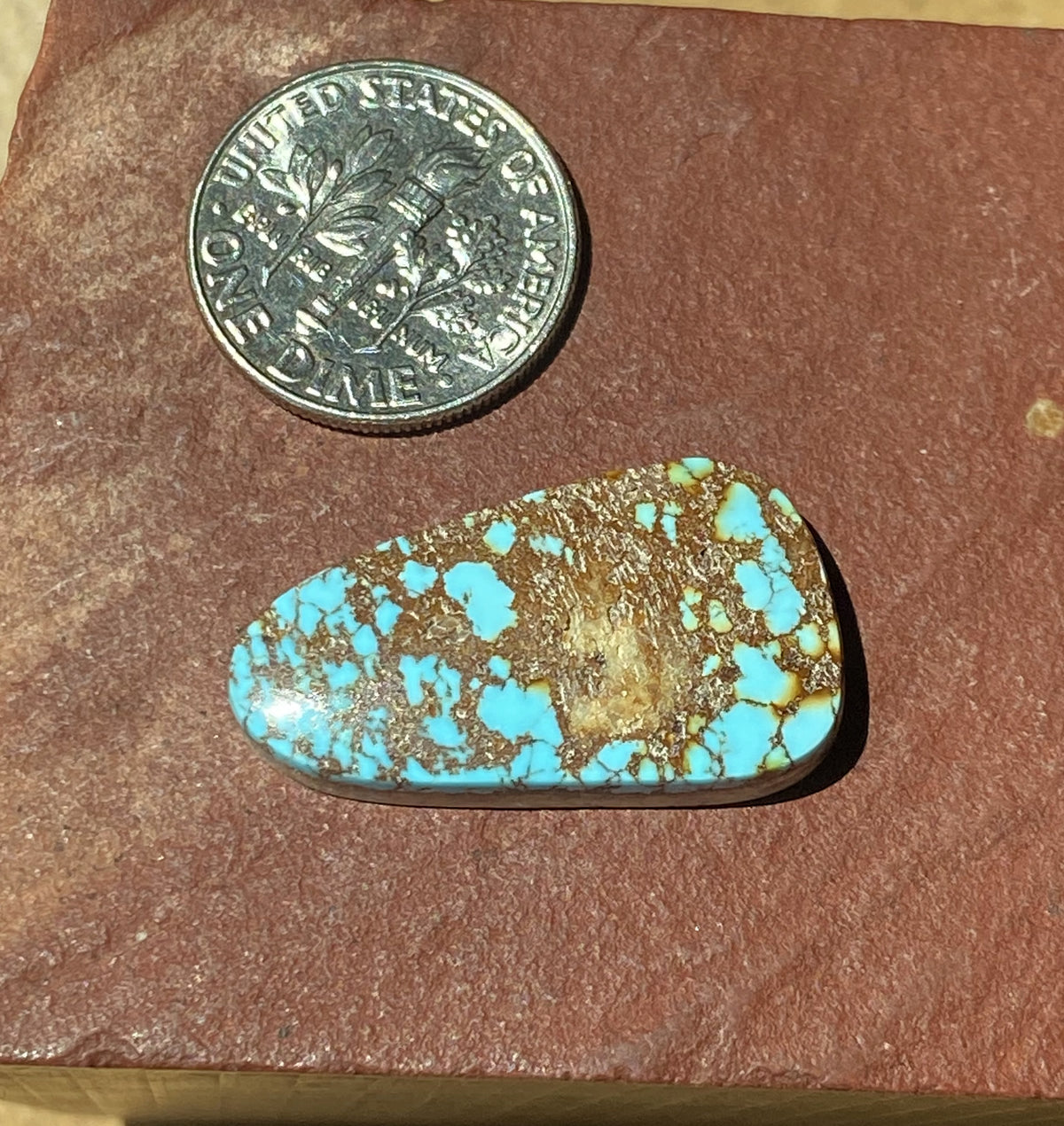 16 carats natural blue Stone Mountain Turquoise cabochon with red matrix
