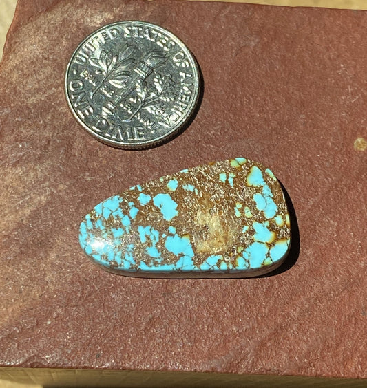 16 carats natural blue Stone Mountain Turquoise cabochon with red matrix