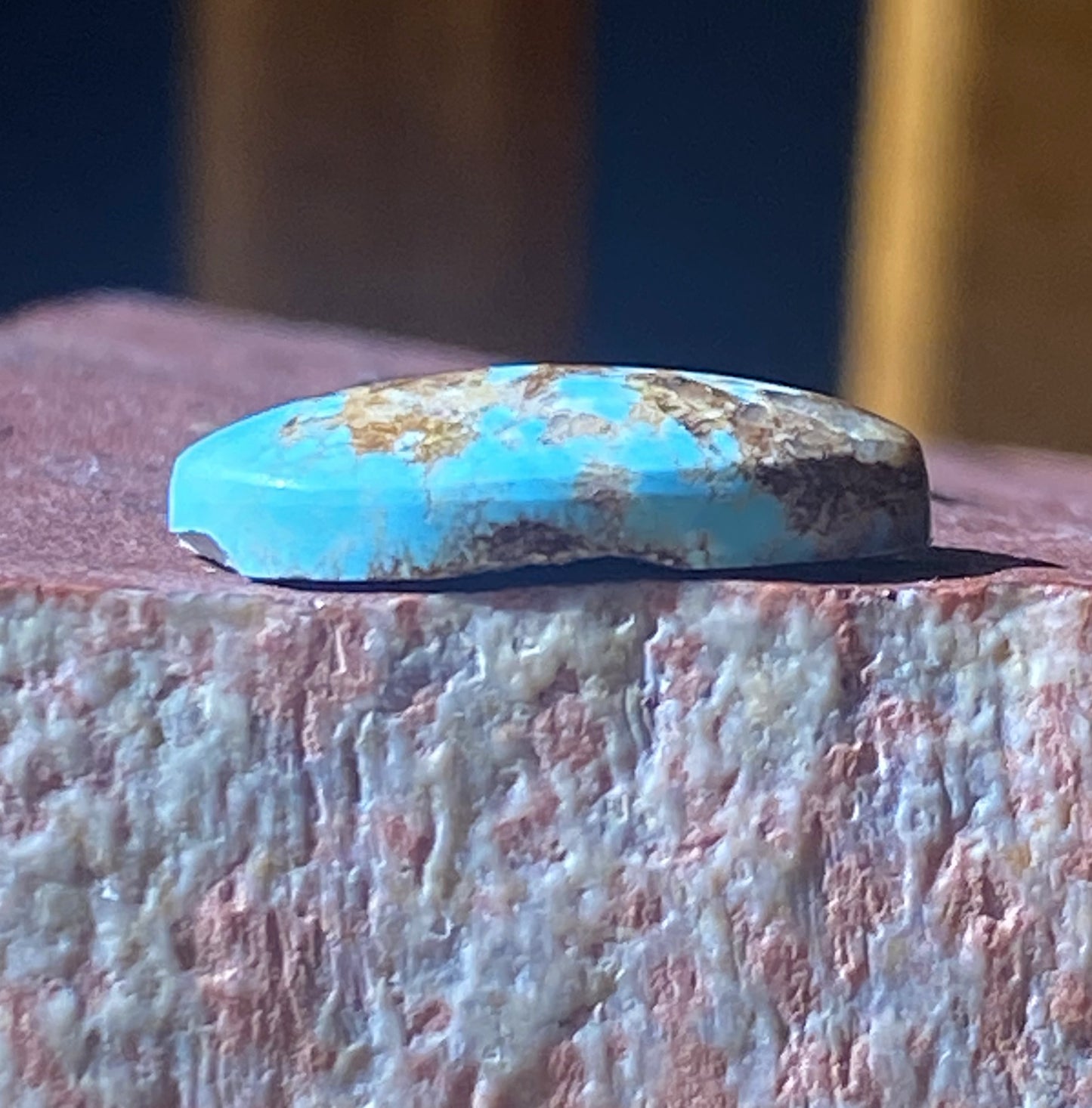 8 carat natural blue Stone Mountain Turquoise cabochon with red matrix