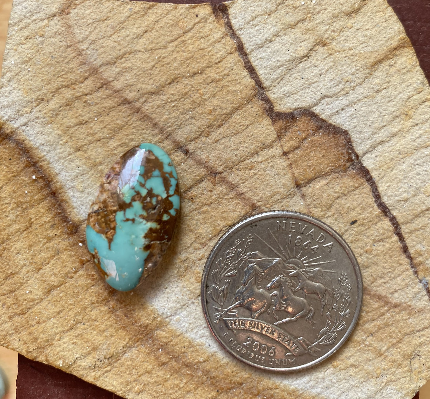 13 carat blue Stone Mountain Turquoise cabochon