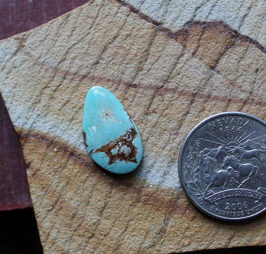 7 carat blue Stone Mountain Turquoise cabochon with red matrix
