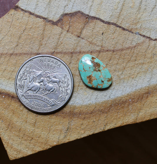 3 carat blue Stone Mountain Turquoise cabochon with red matrix