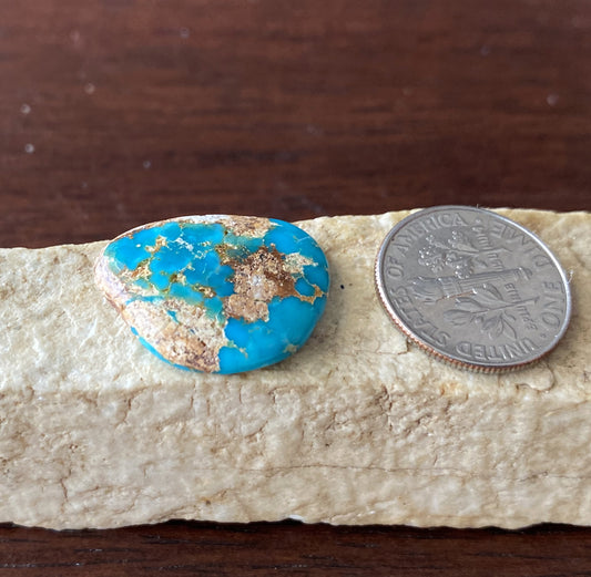 11 carat blue Stone Mountain Turquoise cabochon with red matrix