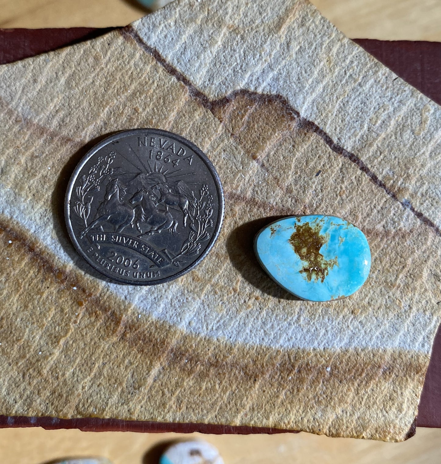 7 carat blue Stone Mountain Turquoise cabochon
