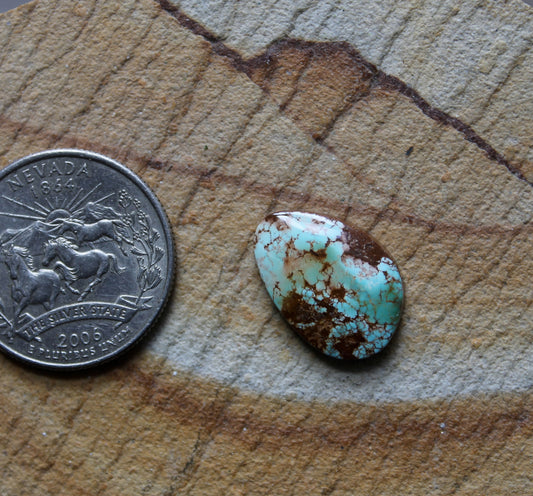 7 carat blue Stone Mountain Turquoise cabochon with red matrix