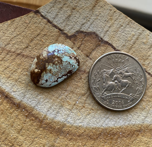 8 carat natural blue Stone Mountain Turquoise cabochon with iron inclusions