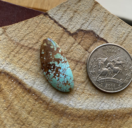 10 carat natural blue Stone Mountain Turquoise cabochon with red matrix