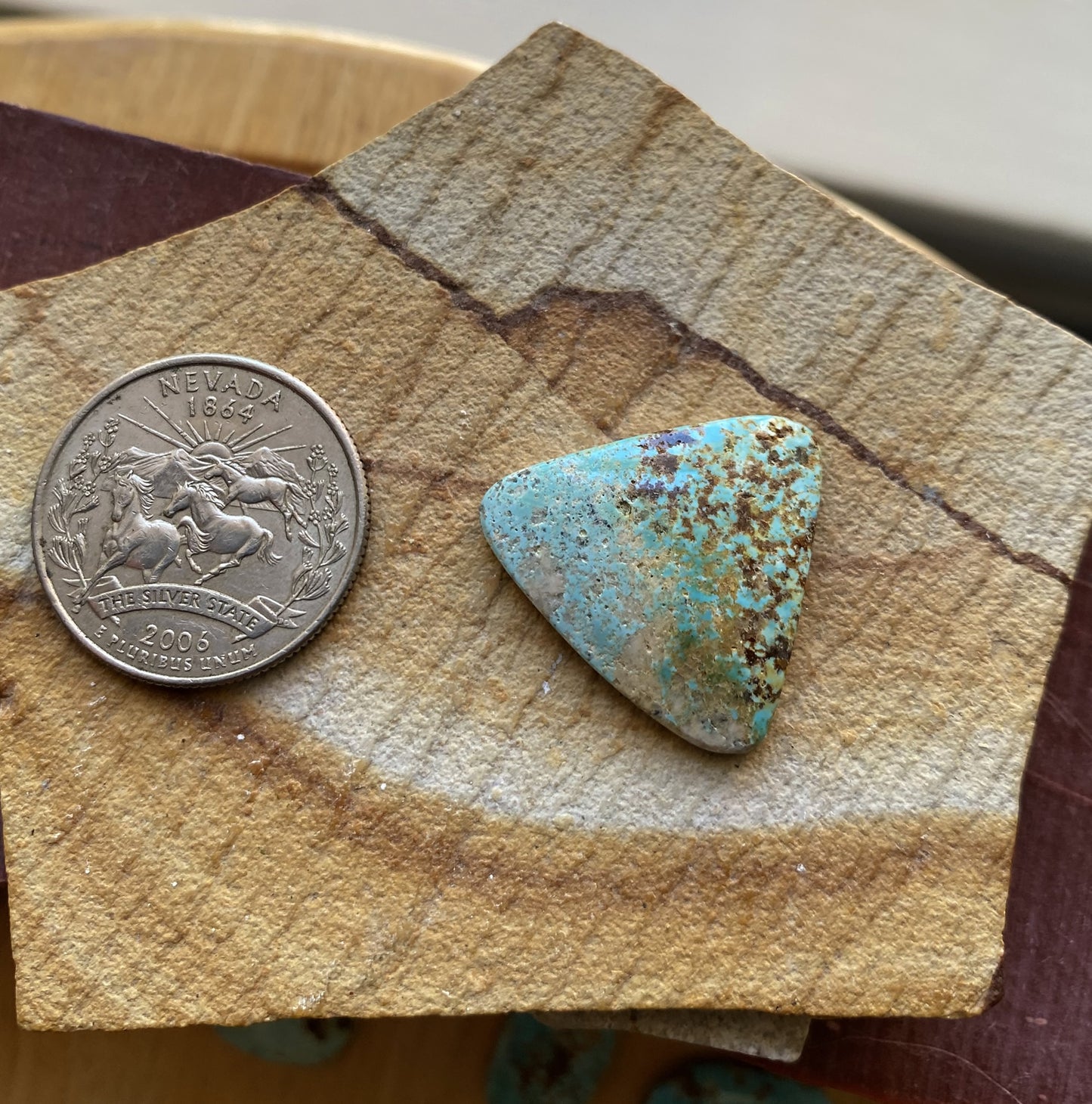 16 carat natural blue Stone Mountain Turquoise cabochon with varied matrix