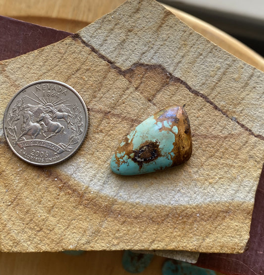 16 carat natural blue Stone Mountain Turquoise cabochon with red matrix