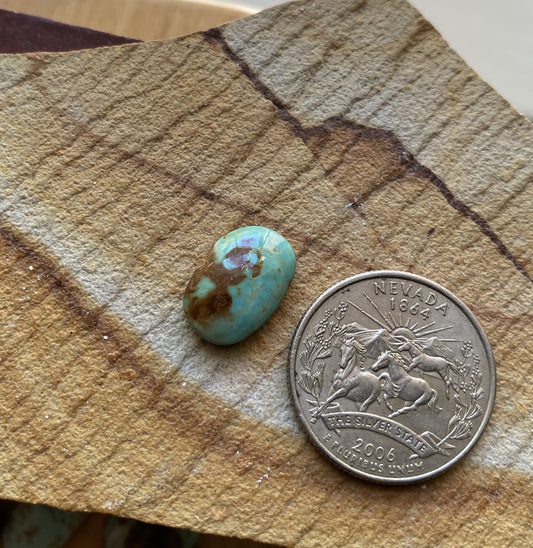 6 carat natural blue Stone Mountain Turquoise cabochon with red matrix