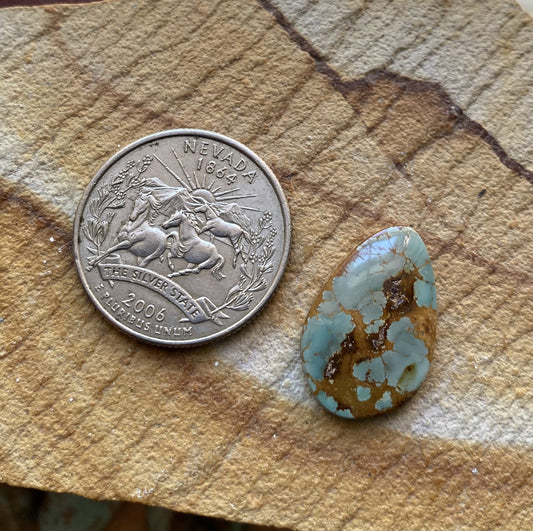 9 carat natural blue Stone Mountain Turquoise cabochon with red matrix