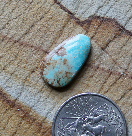 7 carat blue Stone Mountain Turquoise cabochon with red matrix