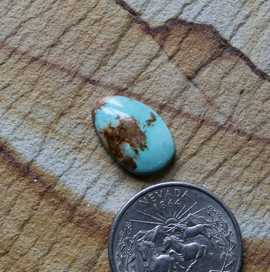 5 carat blue Stone Mountain Turquoise cabochon with red matrix