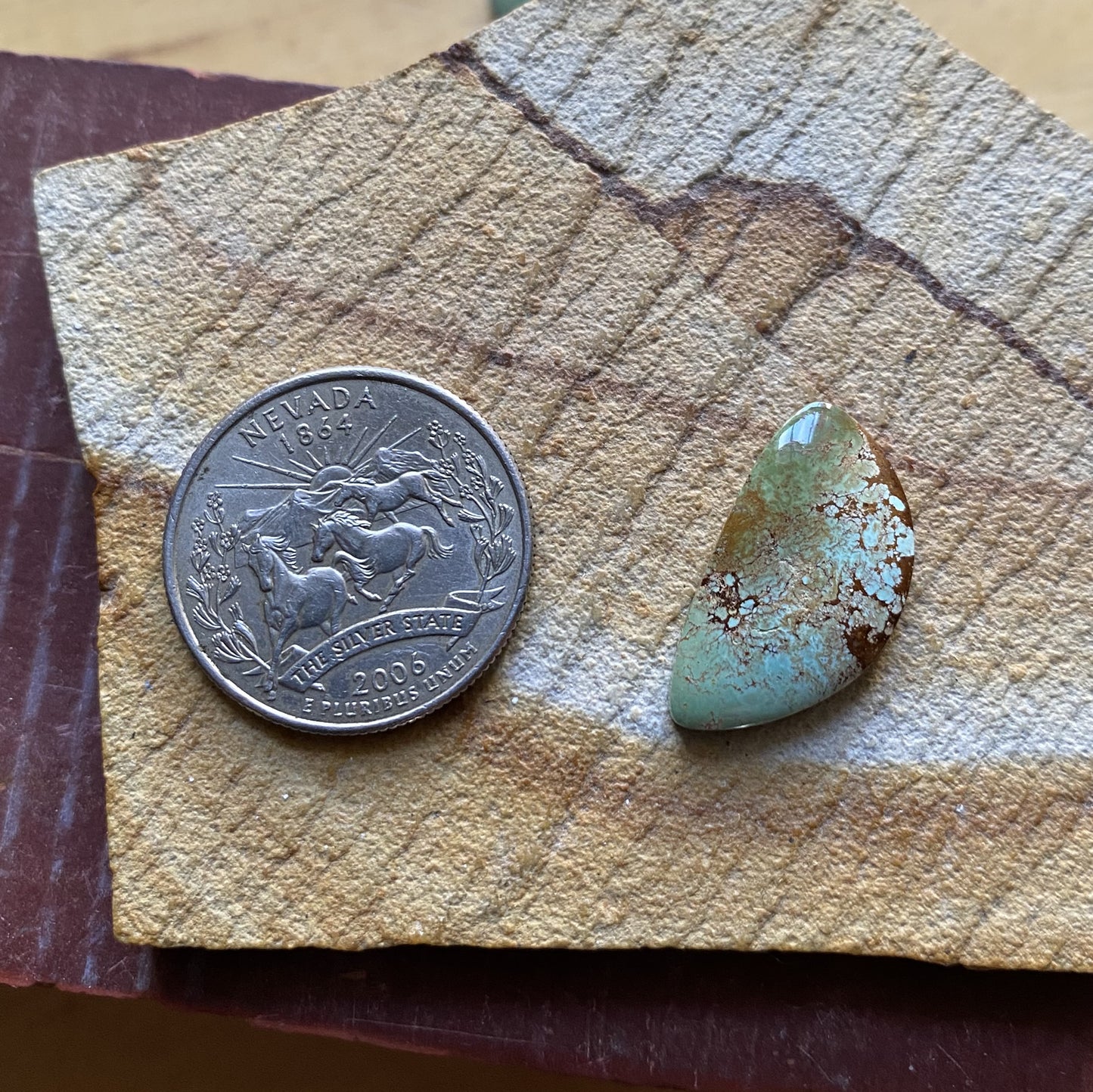 9 carat color change Stone Mountain Turquoise cabochon