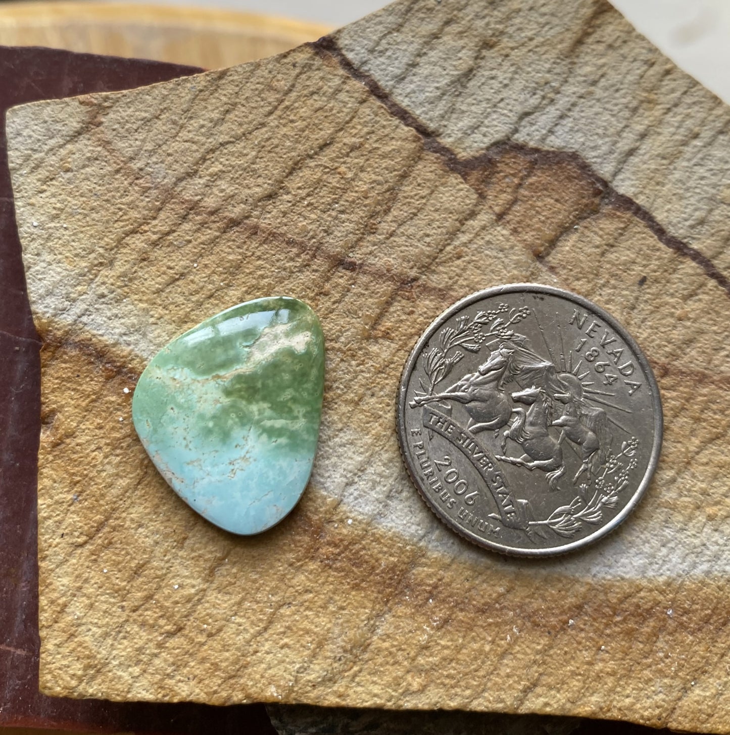 7 carat natural color change Stone Mountain Turquoise cabochon