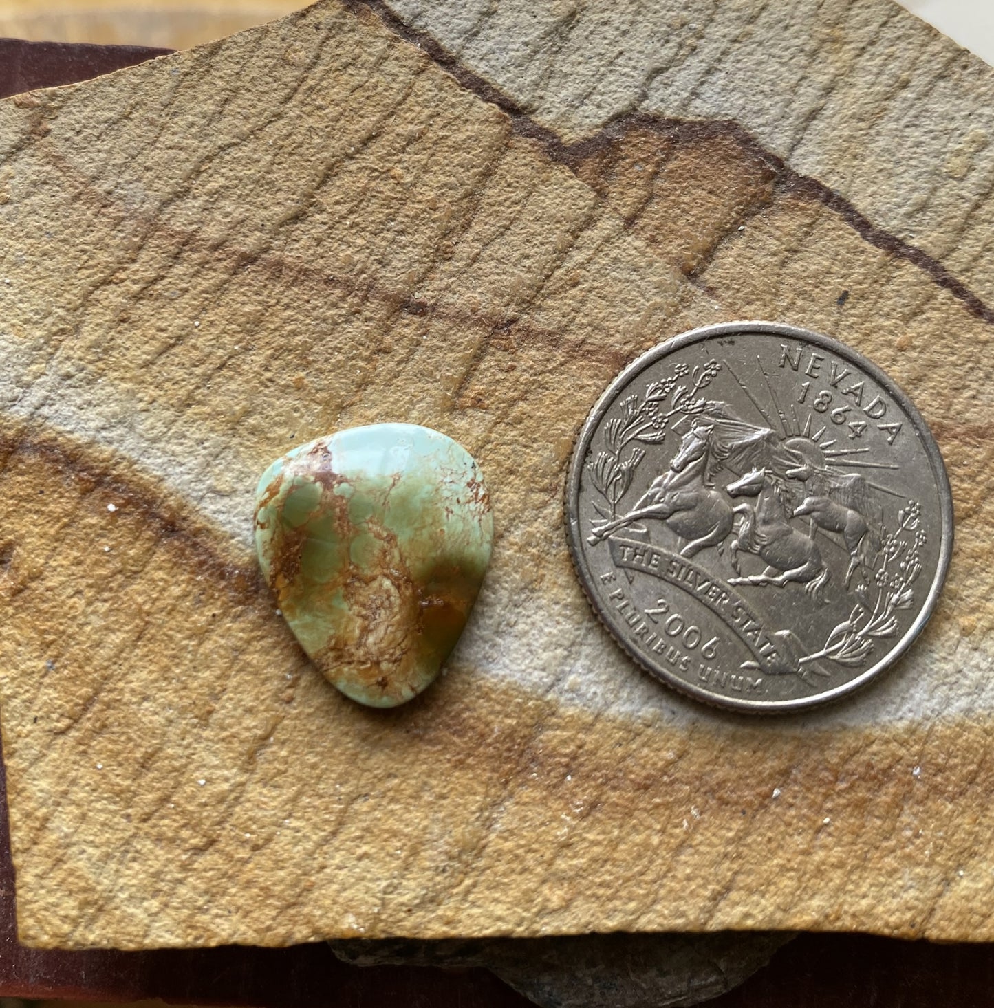 4 carat natural color change Stone Mountain Turquoise cabochon