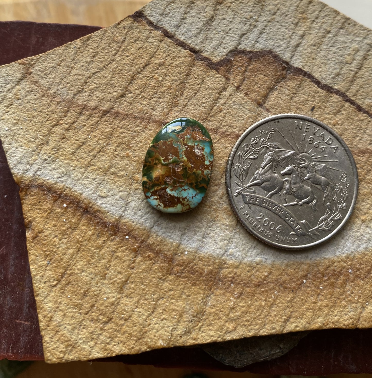6 carat color change natural Stone Mountain Turquoise cabochon