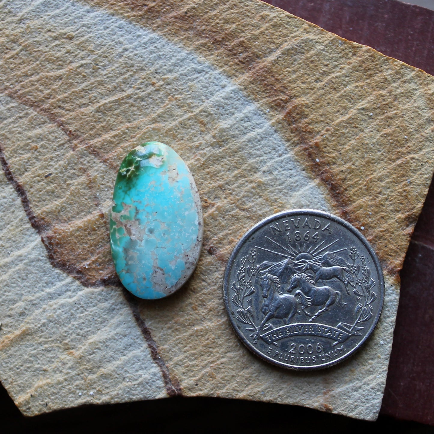 11 carat color change Stone Mountain Turquoise cabochon