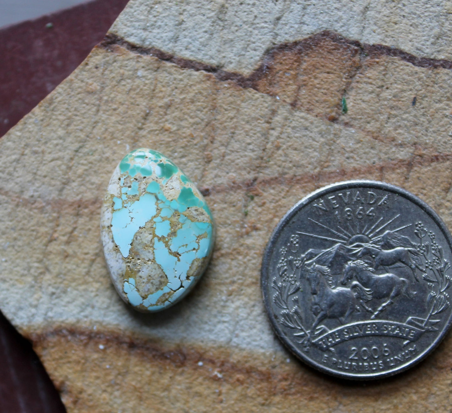 9 carat color change Stone Mountain Turquoise cabochon