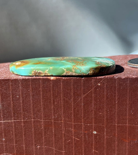 40 carat color change Stone Mountain Turquoise cabochon with red matrix