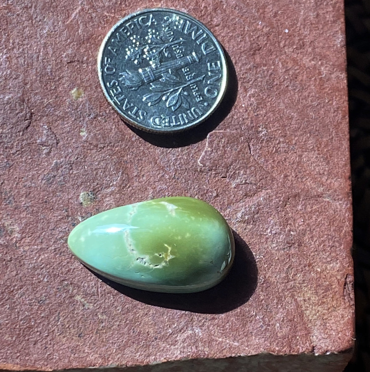 12 carat color change Stone Mountain Turquoise cabochon with a high dome
