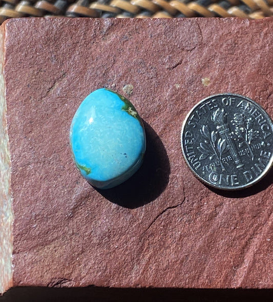 13 carat blue natural Stone Mountain Turquoise cabochon with a high dome