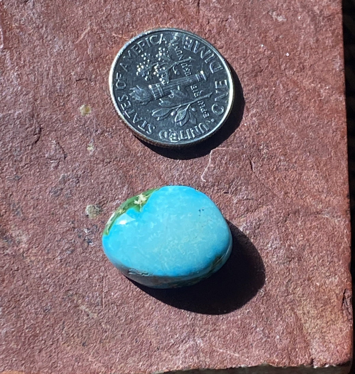 13 carat blue natural Stone Mountain Turquoise cabochon with a high dome