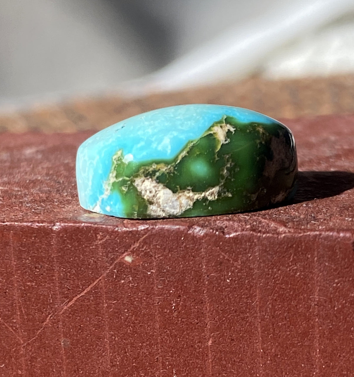 13 carat blue natural Stone Mountain Turquoise cabochon with a high dome