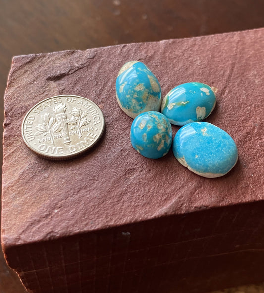 22 carat vivid blue Stone Mountain Turquoise cabochons with white matrix