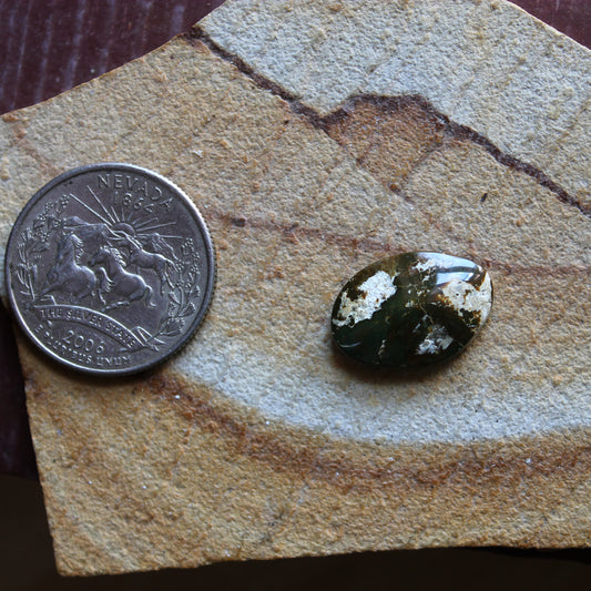 7 carat dark green Stone Mountain Turquoise cabochon