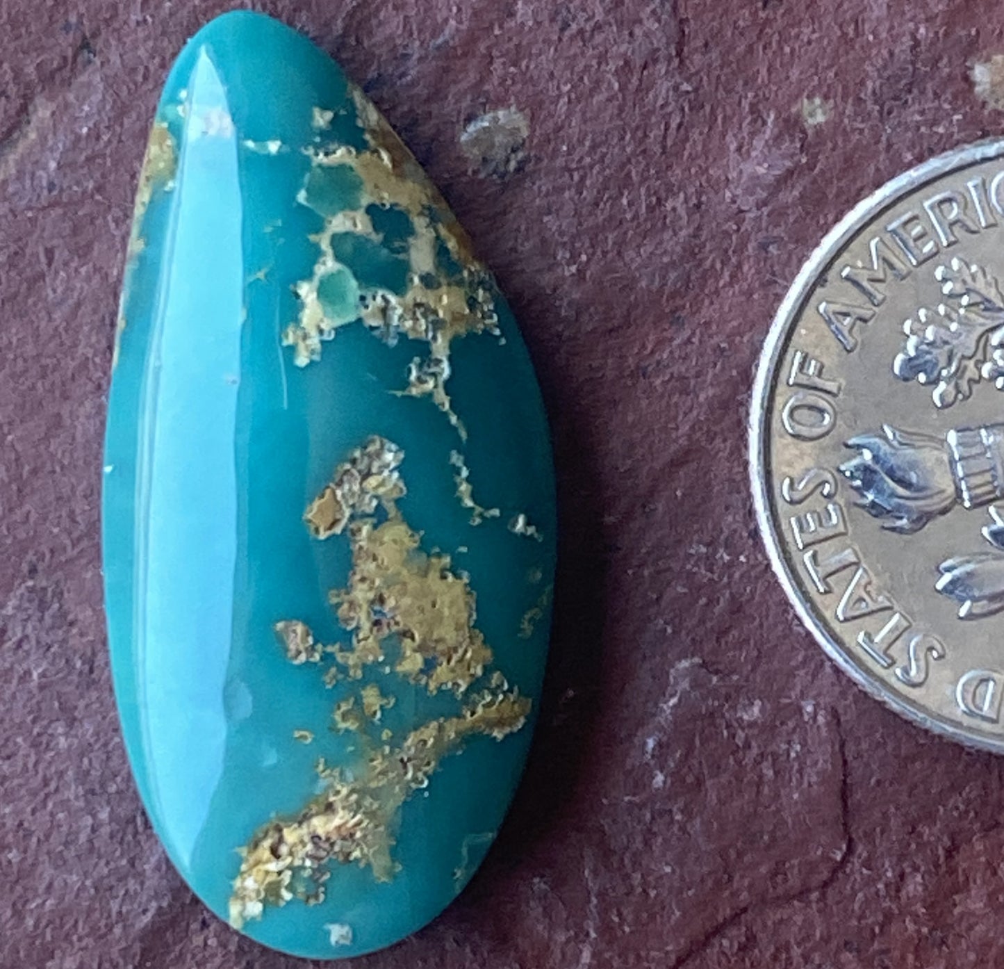 12 carat vivid green Stone Mountain Turquoise cabochon