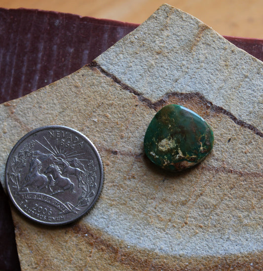 6 carat dark green Stone Mountain Turquoise cabochon