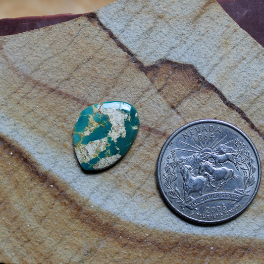 5 carat dark green boulder-cut Stone Mountain Turquoise cabochon