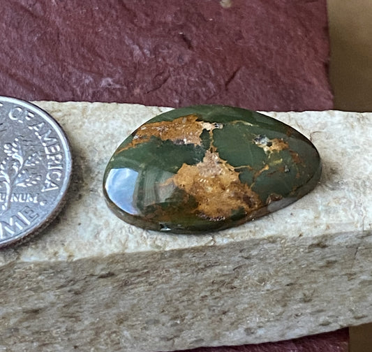 8 carat dark green Stone Mountain Turquoise cabochon