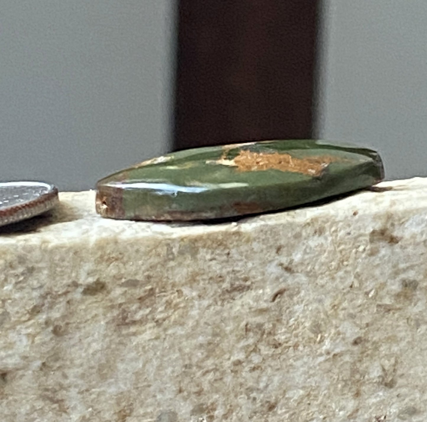 8 carat dark green Stone Mountain Turquoise cabochon