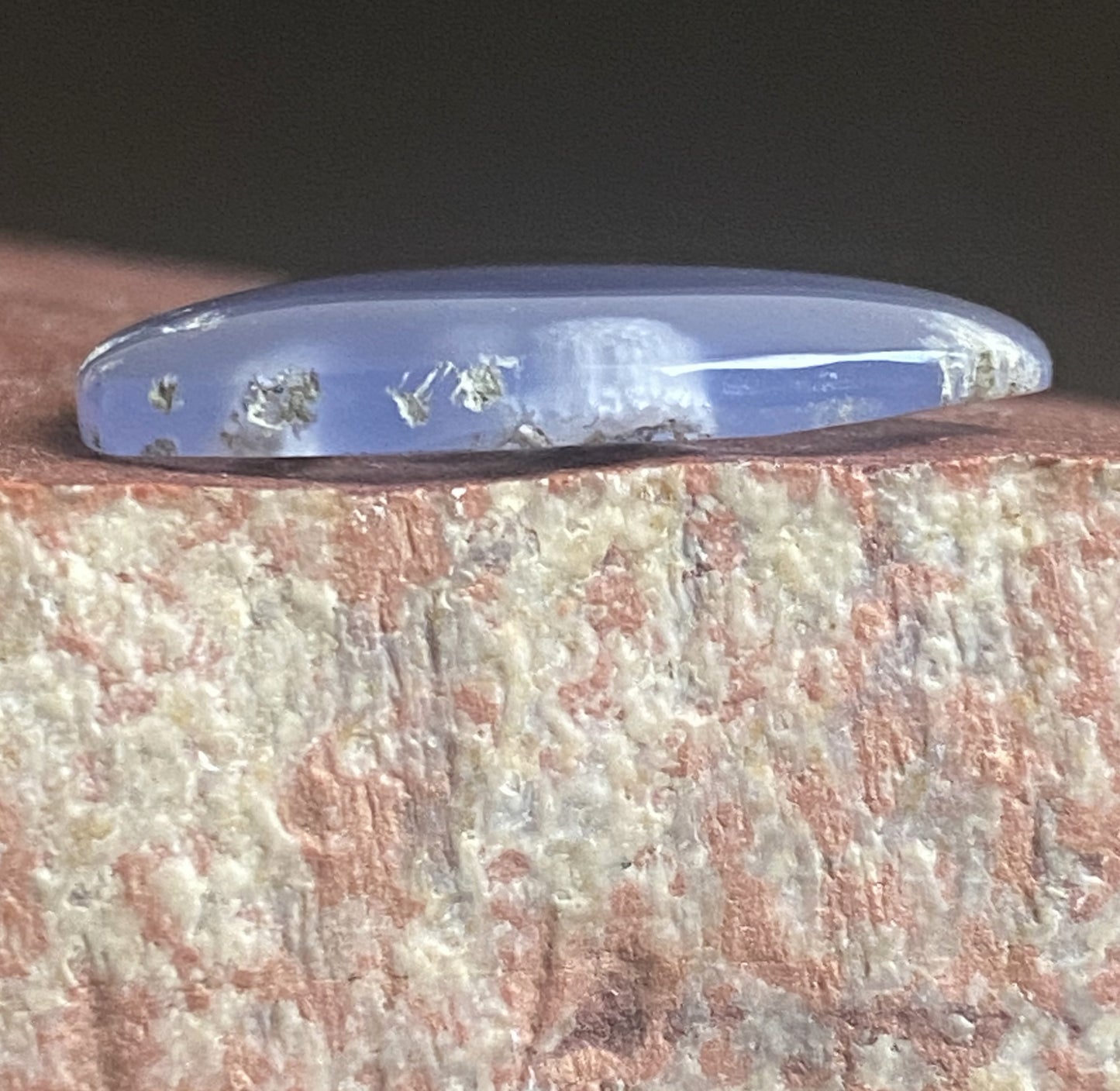26 carat Ellensburg Blue Agate cabochon with cloud pattern