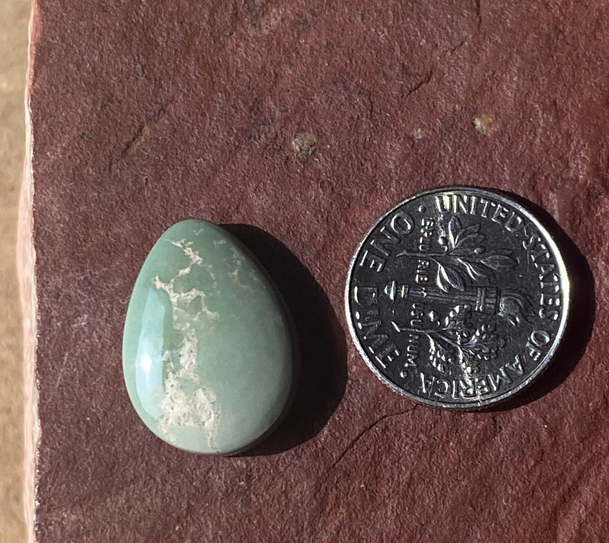 9 carat natural light green Stone Mountain Turquoise cabochon