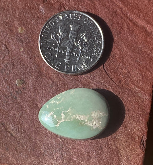 9 carat natural light green Stone Mountain Turquoise cabochon