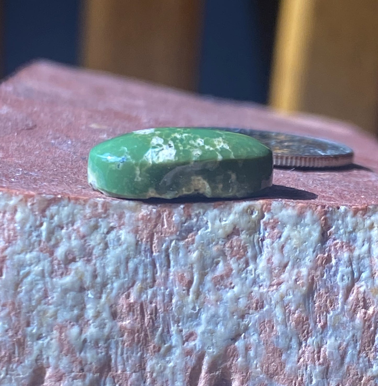 6 carat dark green natural Stone Mountain Turquoise cabochon