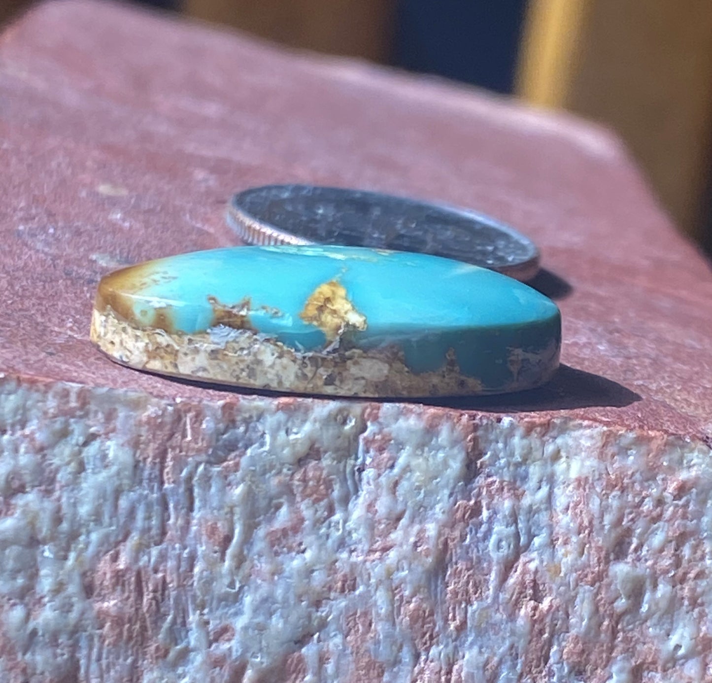 13 carat green teal Stone Mountain Turquoise Nevada cabochon