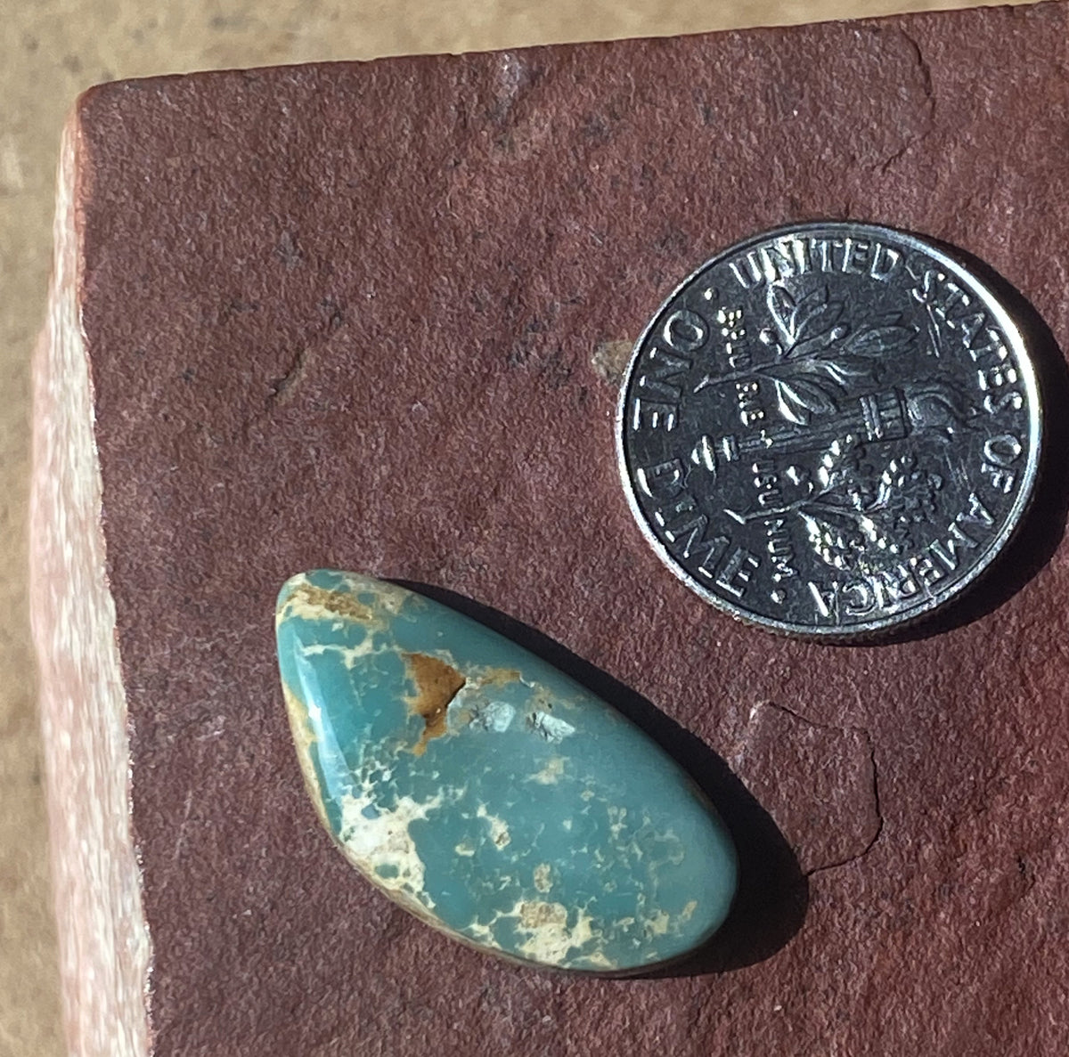 8 carat blue teal Stone Mountain Turquoise cabochon