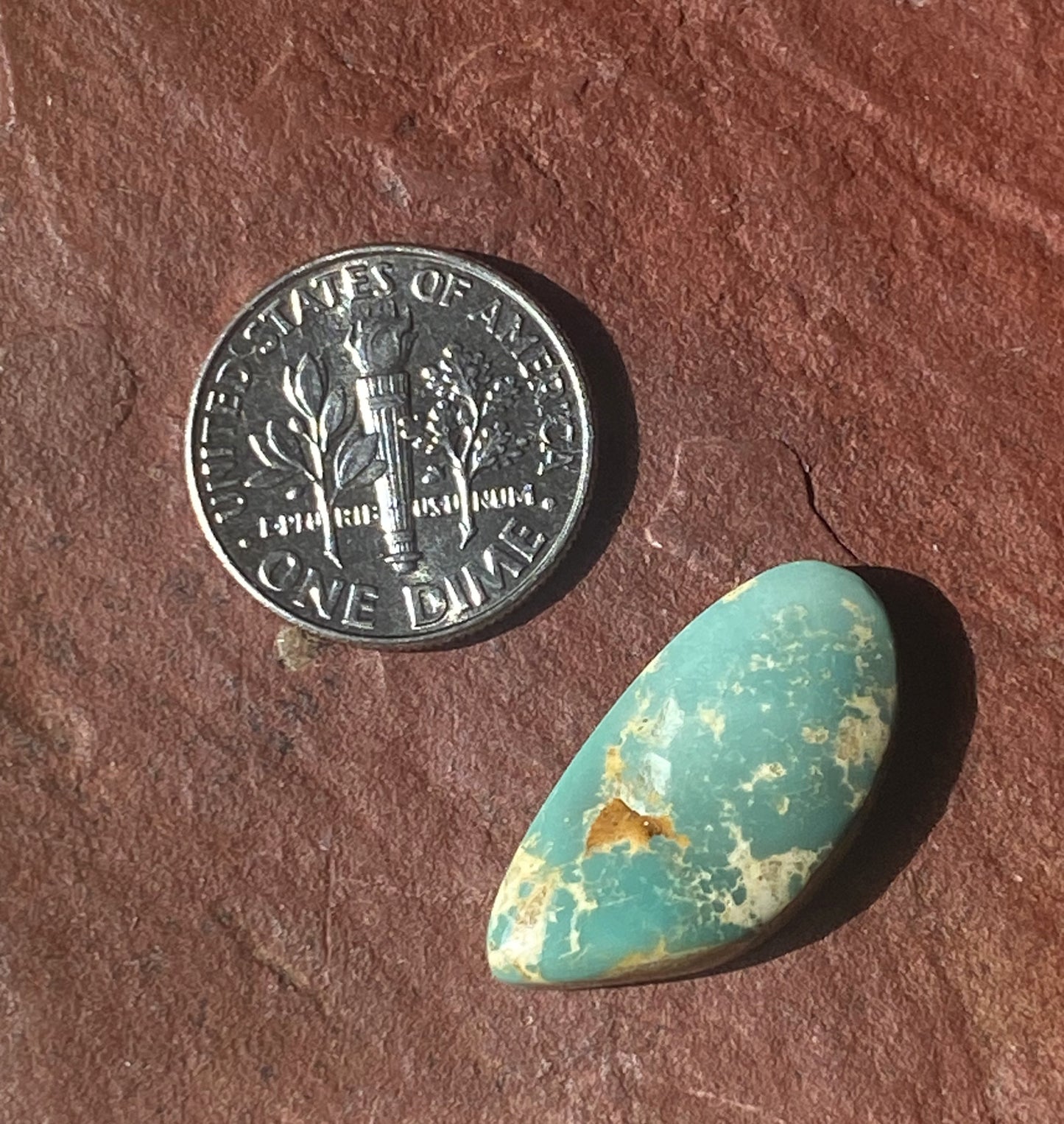 8 carat blue teal Stone Mountain Turquoise cabochon