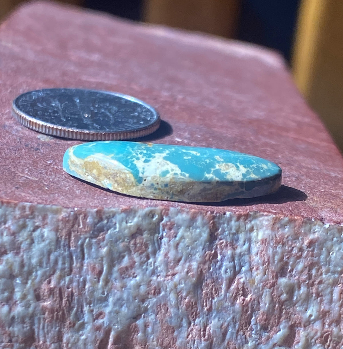 8 carat blue teal Stone Mountain Turquoise cabochon