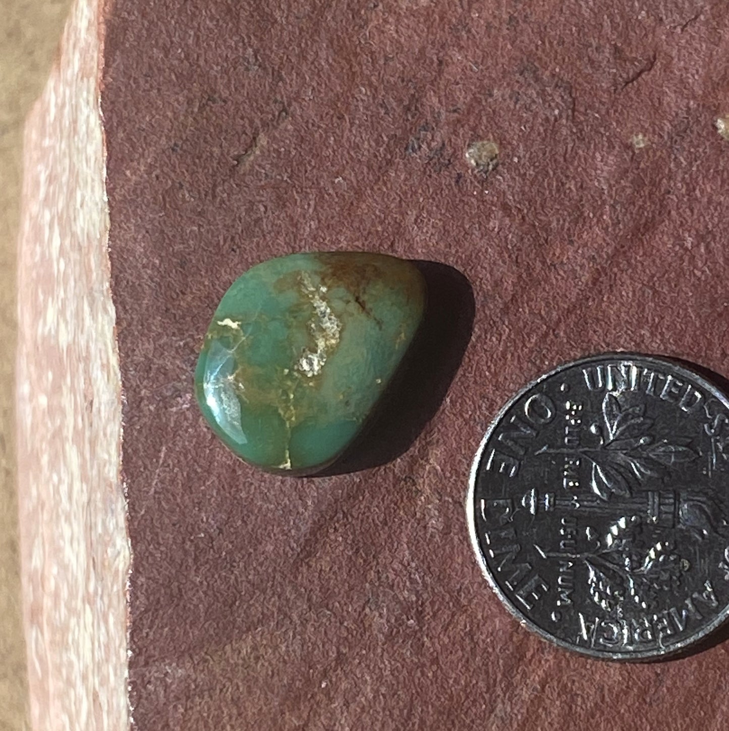 6 carat dark green Stone Mountain Turquoise cabochon