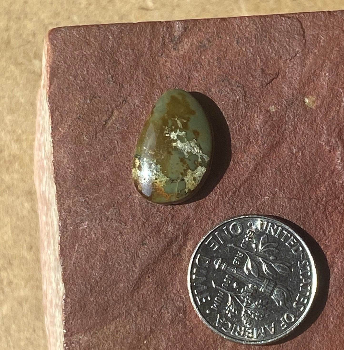5 carat dark green Stone Mountain Turquoise cabochon