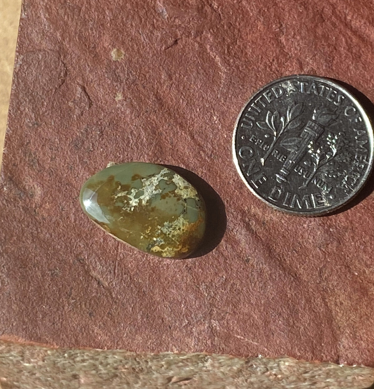 5 carat dark green Stone Mountain Turquoise cabochon