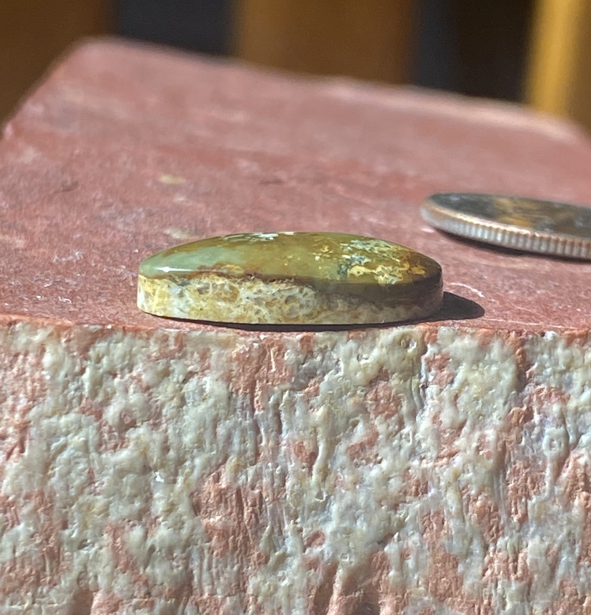 5 carat dark green Stone Mountain Turquoise cabochon